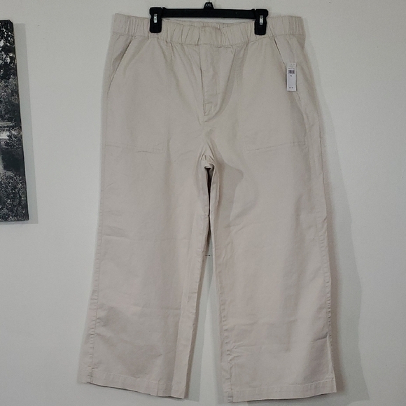 GAP Pants - Gap Easy Wide Leg Chino Pants Size XL Womens New With Tags Elastic Waist